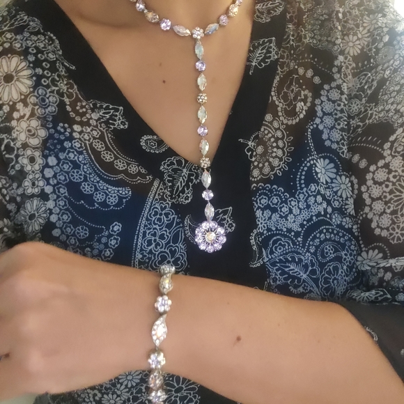 Swarovski Crystals Sautoir necklace and matching bracelet Creations Georgianni - Picture 14 of 16